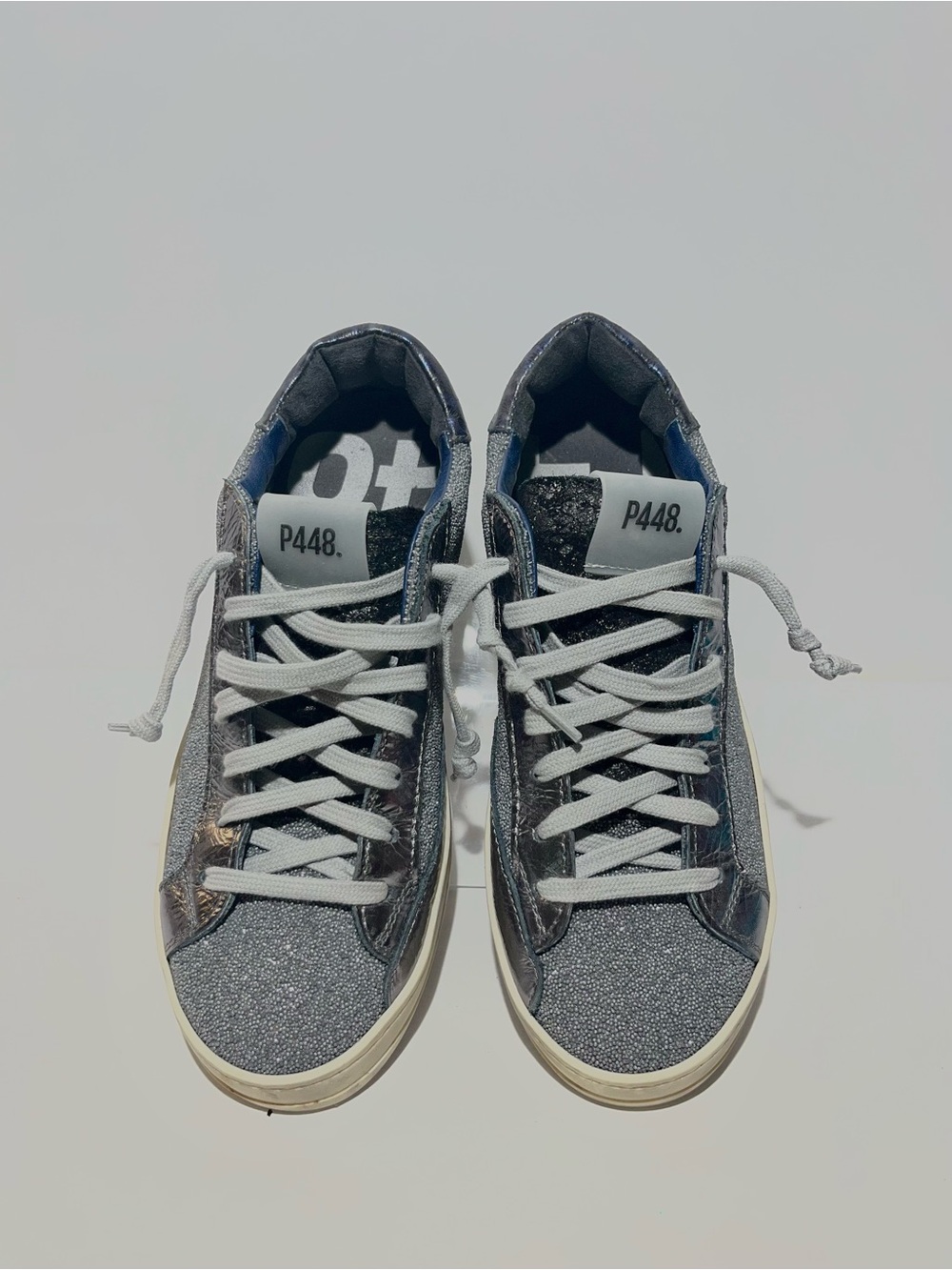 😍 P448 Low-Top Sneakers in Black and Silver Glitter size 39